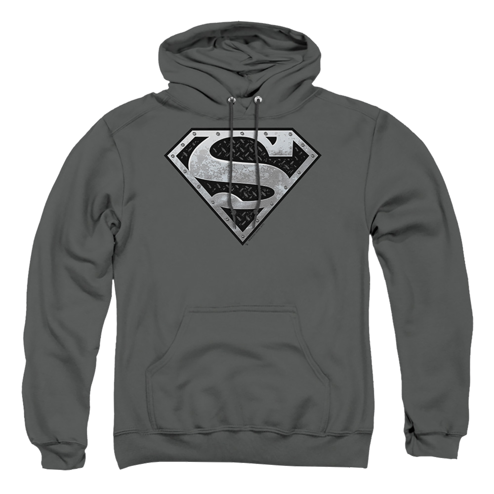 Superman Super Metallic Shield - Pullover Hoodie Pullover Hoodie Superman