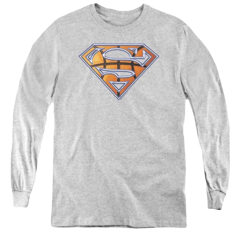 Superman Basketball Shield - Youth Long Sleeve T-Shirt Youth Long Sleeve T-Shirt Superman