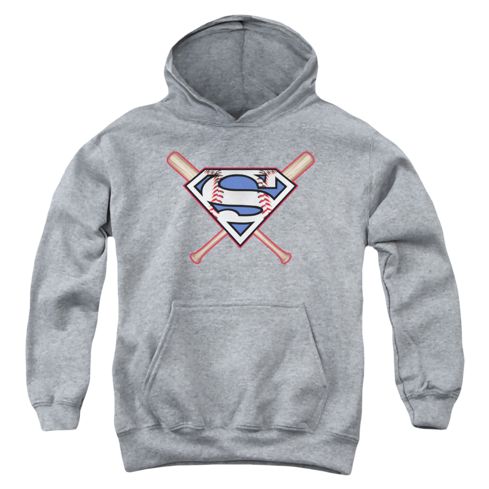 Superman Crossed Bats - Youth Hoodie Youth Hoodie (Ages 8-12) Superman