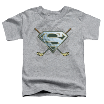 Athletic heather kid's t-shirt for ages 4 to 7 with Superman Fore! graphic