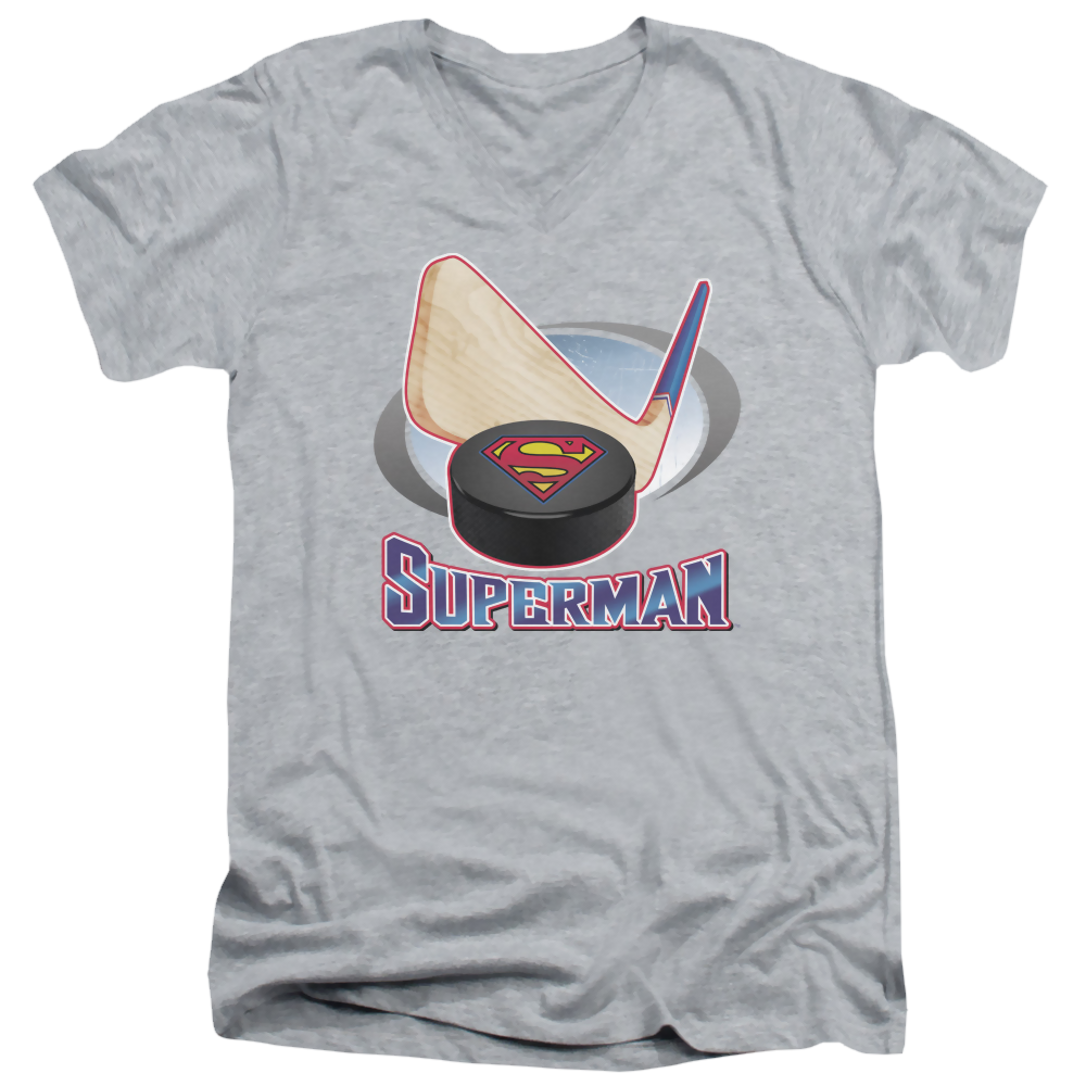 Superman Hockey Stick - Men's V-Neck T-Shirt Men's V-Neck T-Shirt Superman