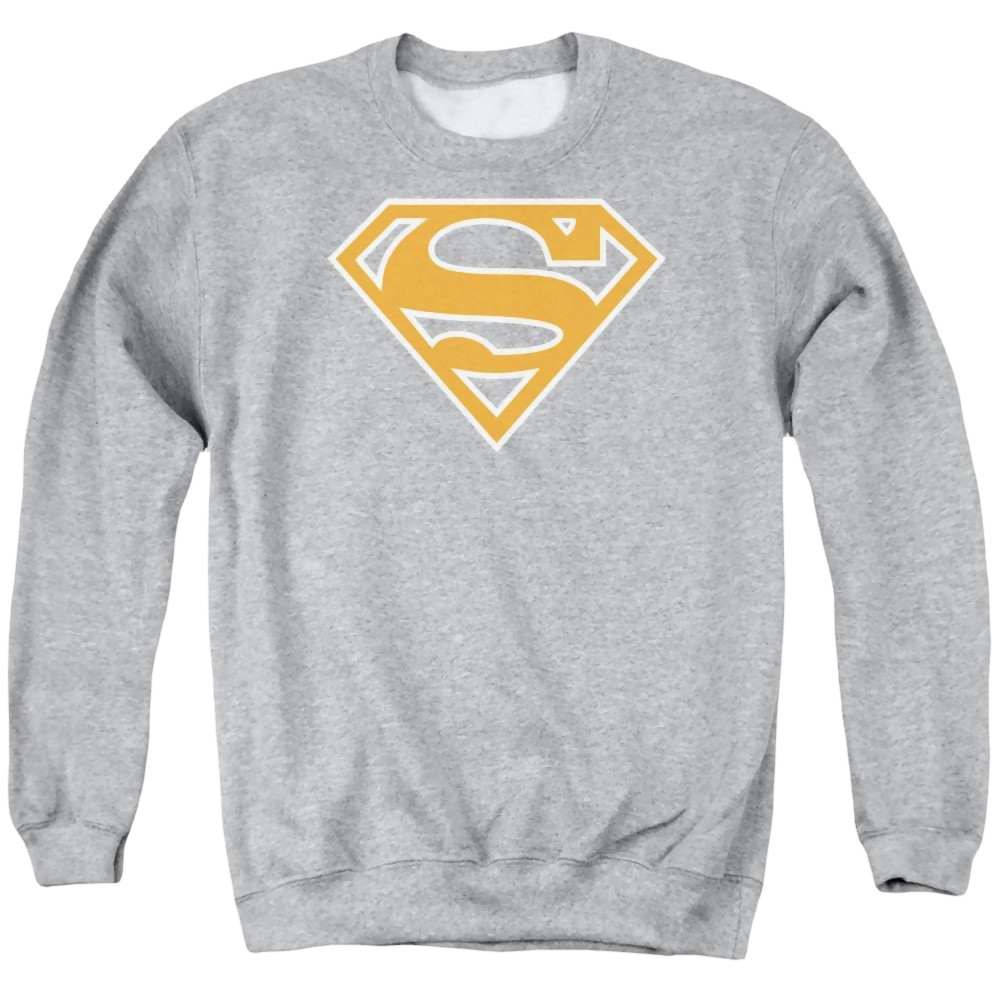 Superman Burnt Orange&white Shield Men's Crewneck Sweatshirt Men's Crewneck Sweatshirt Superman