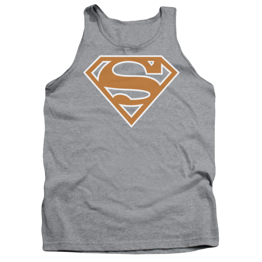 Superman Burnt Orange&White Shield - Men's Tank Top Men's Tank Superman