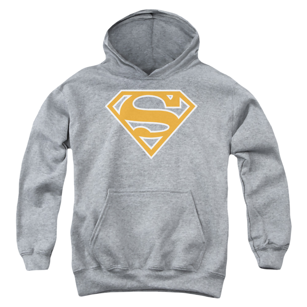 Superman Burnt Orange&White Shield - Youth Hoodie Youth Hoodie (Ages 8-12) Superman