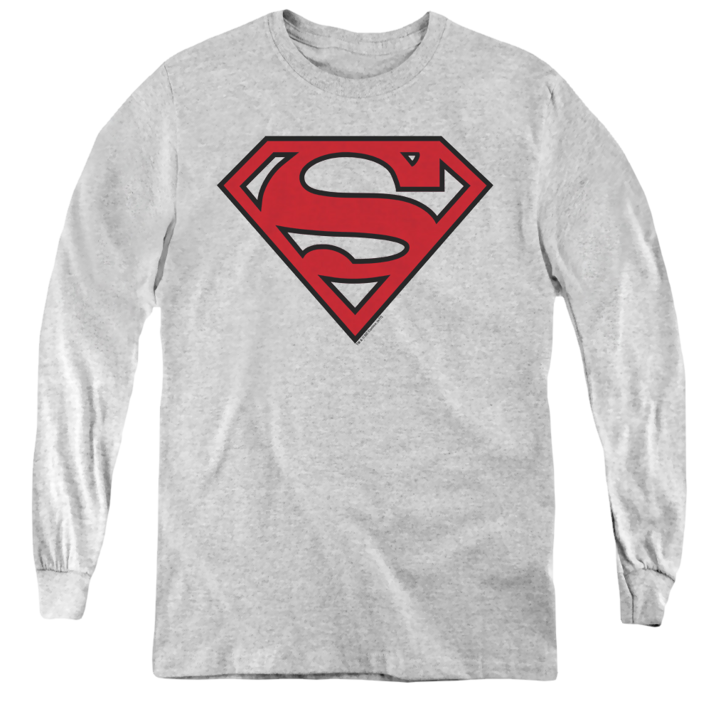 Superman Red & Black Shield - Youth Long Sleeve T-Shirt Youth Long Sleeve T-Shirt Superman
