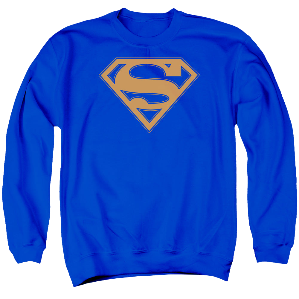 Superman Blue & Orange Shield - Men's Crewneck Sweatshirt Men's Crewneck Sweatshirt Superman