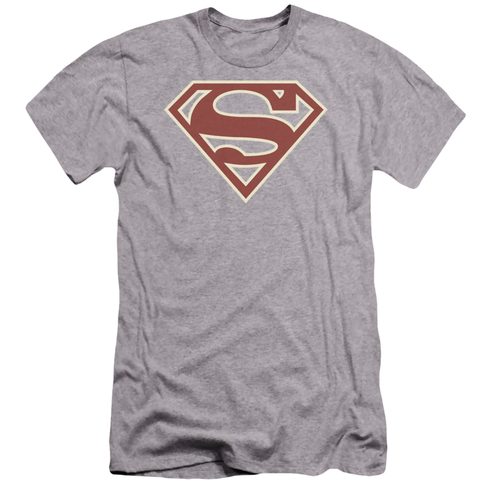 Superman Crimson & Cream Shield - Men's Premium Slim Fit T-Shirt Men's Premium Slim Fit T-Shirt Superman