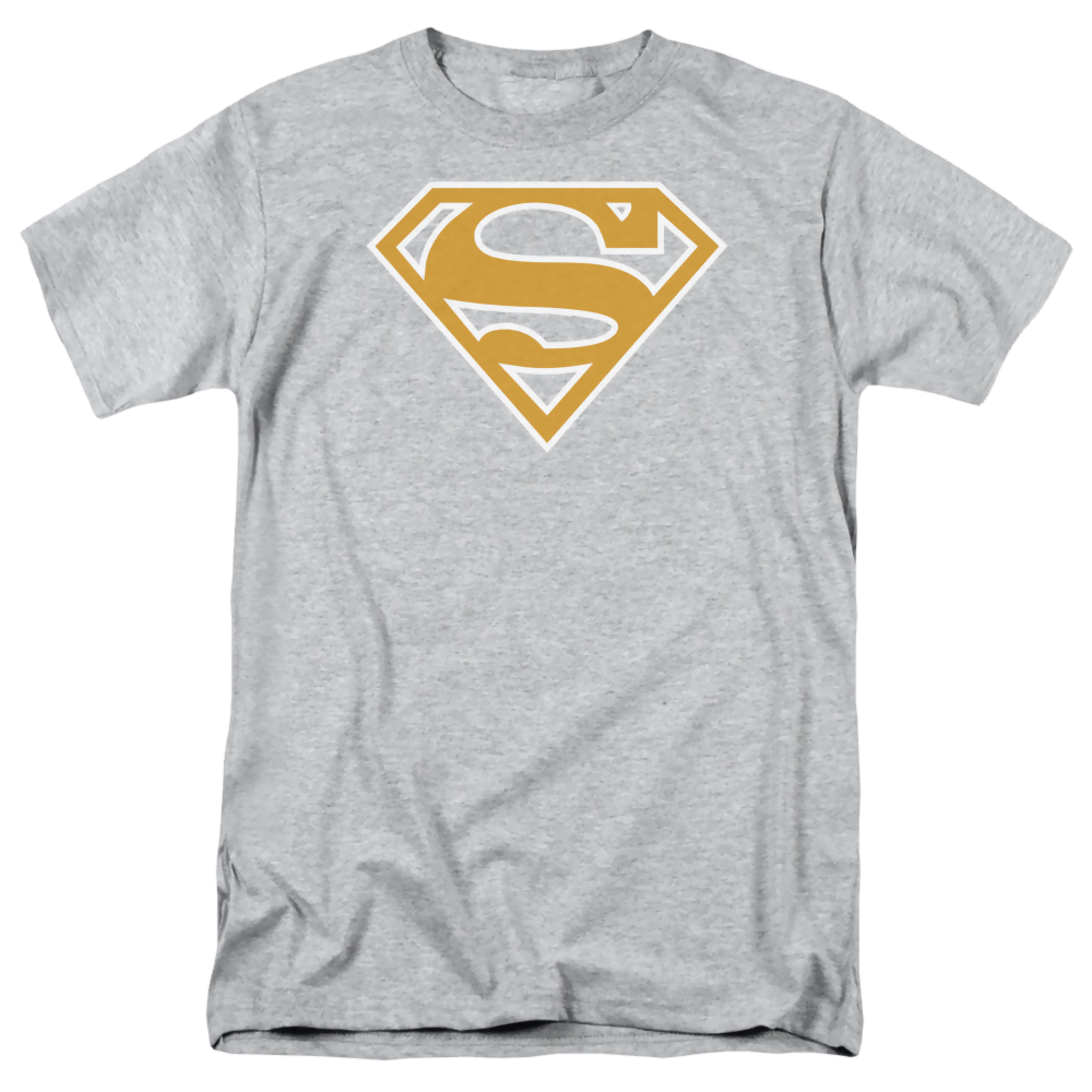 Superman Lt Orange & White Shield - Men's Regular Fit T-Shirt Men's Regular Fit T-Shirt Superman