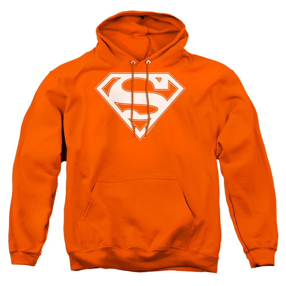 Superman Orange & White Shield - Pullover Hoodie Pullover Hoodie Superman