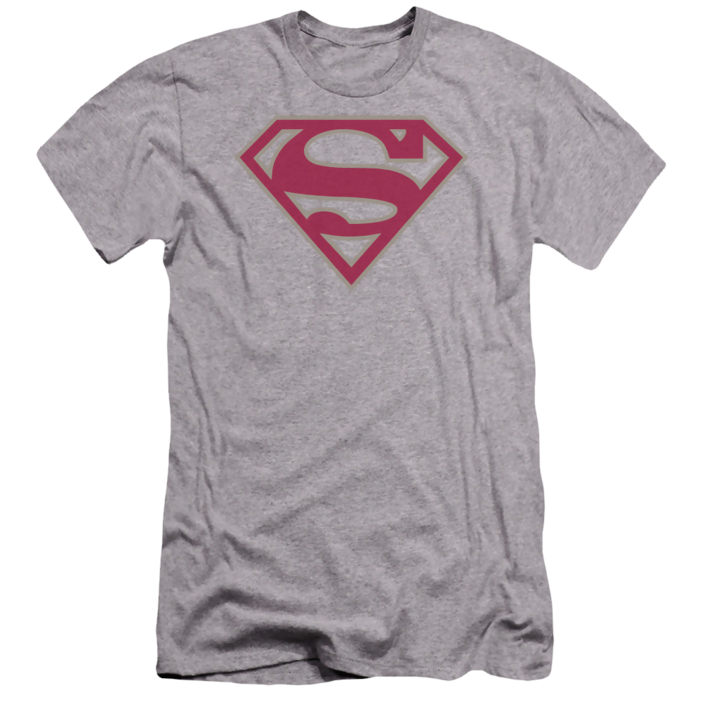 Superman Crimson & Gray Shield - Men's Premium Slim Fit T-Shirt Men's Premium Slim Fit T-Shirt Superman
