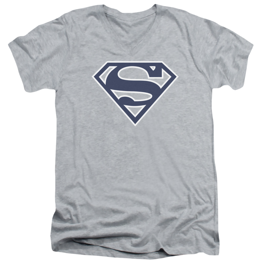 Superman Navy & White Shield - Men's V-Neck T-Shirt Men's V-Neck T-Shirt Superman