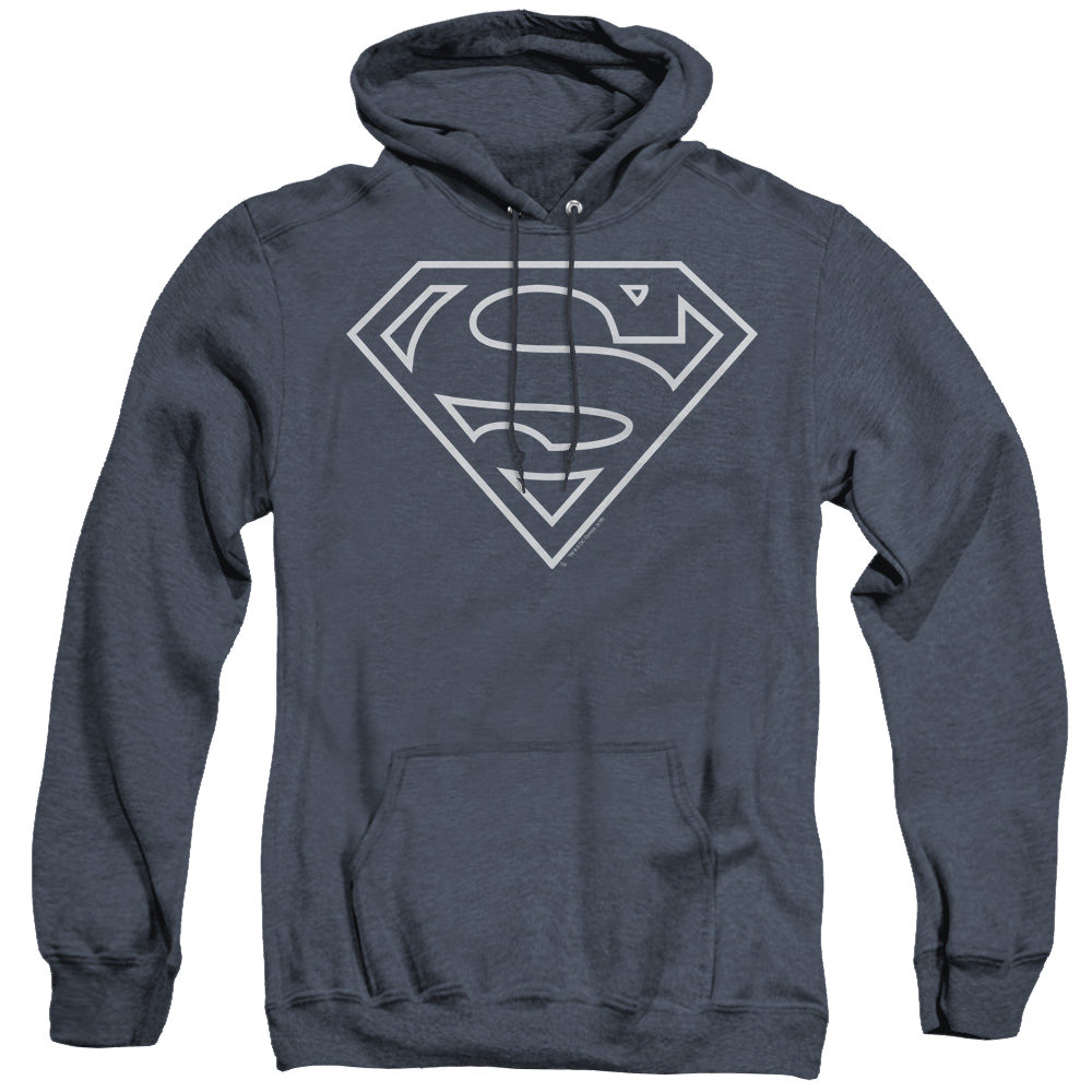 Superman Navy & White Shield - Heather Pullover Hoodie Heather Pullover Hoodie Superman
