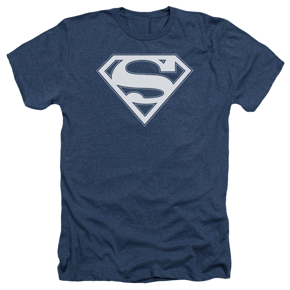 Superman Navy & White Shield - Men's Heather T-Shirt Men's Heather T-Shirt Superman