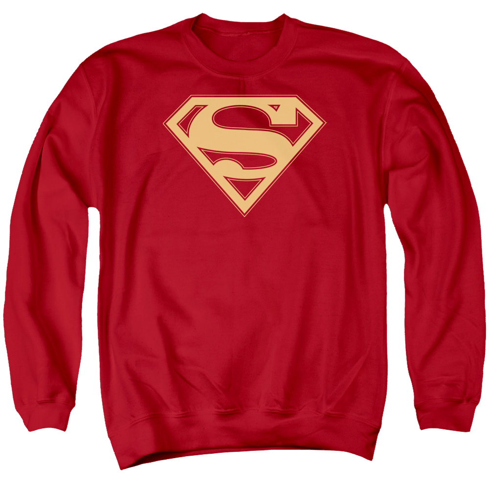 Superman Red & Gold Shield - Men's Crewneck Sweatshirt Men's Crewneck Sweatshirt Superman