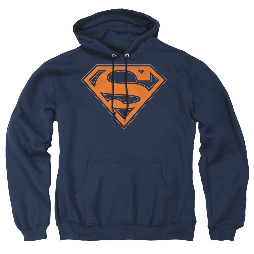 Superman Navy & Orange Shield - Pullover Hoodie Pullover Hoodie Superman