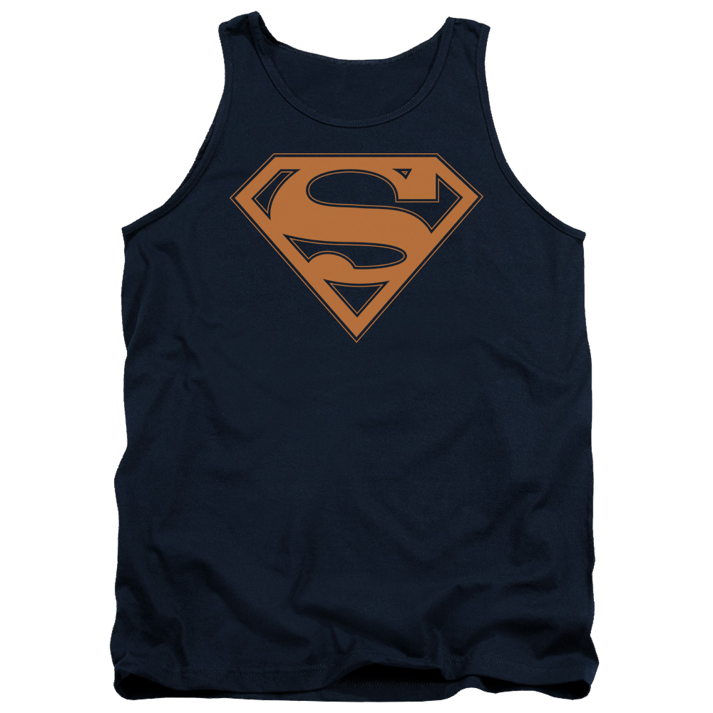 Superman Navy & Orange Shield - Men's Tank Top Men's Tank Superman
