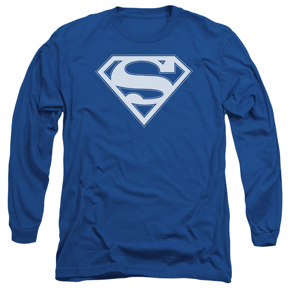 Superman Blue & White Shield - Men's Long Sleeve T-Shirt Men's Long Sleeve T-Shirt Superman