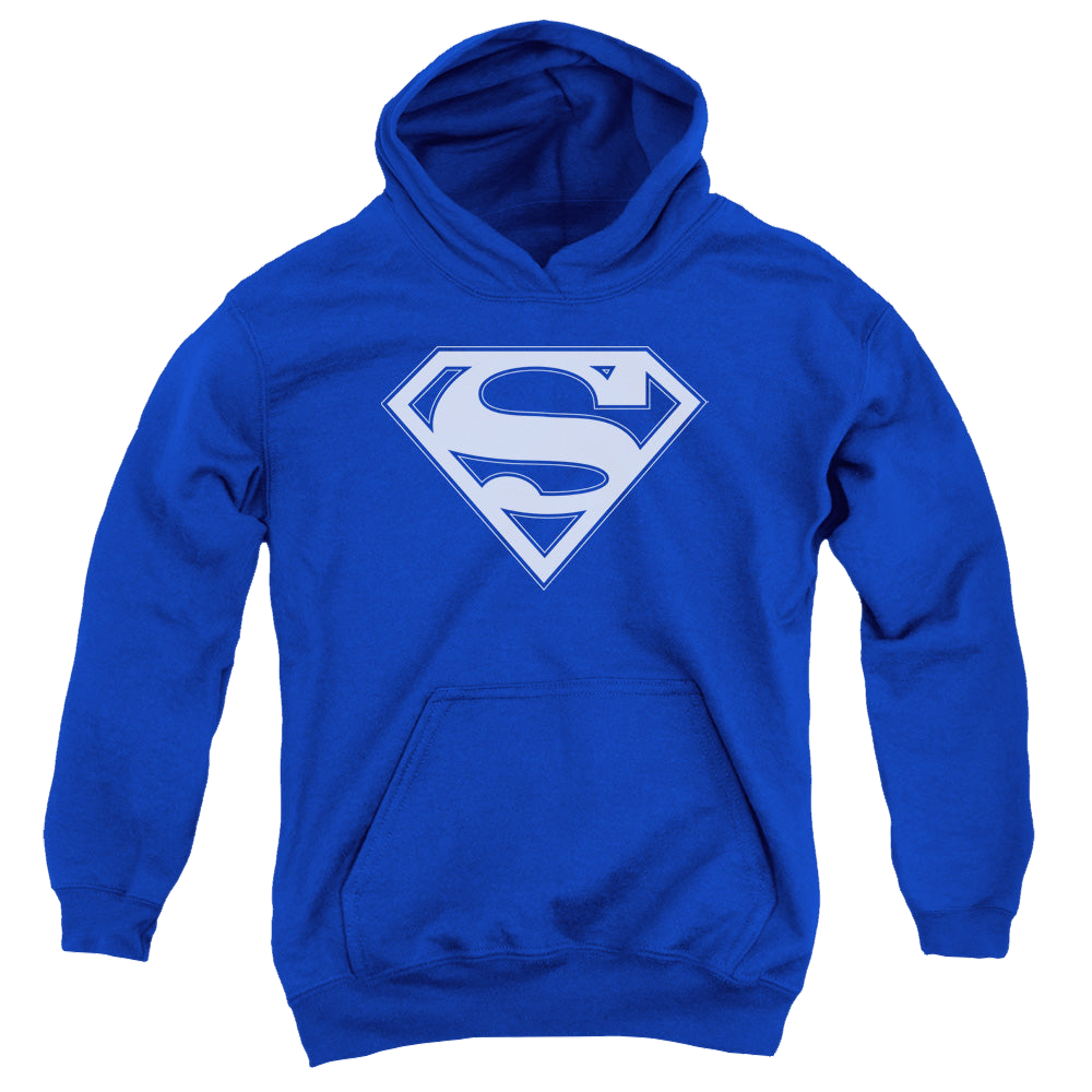 Superman Blue & White Shield - Youth Hoodie Youth Hoodie (Ages 8-12) Superman