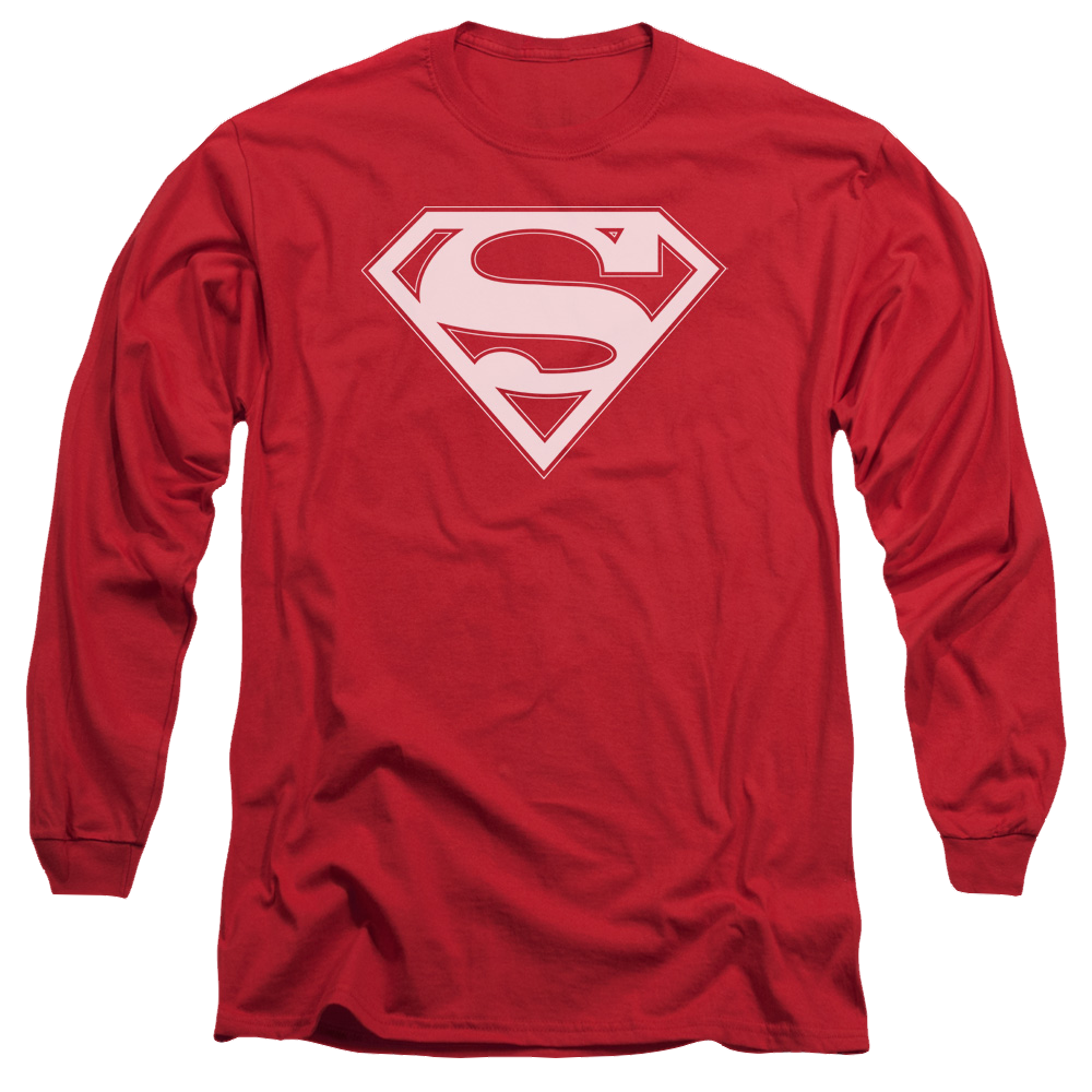 Superman Red & White Shield - Men's Long Sleeve T-Shirt Men's Long Sleeve T-Shirt Superman
