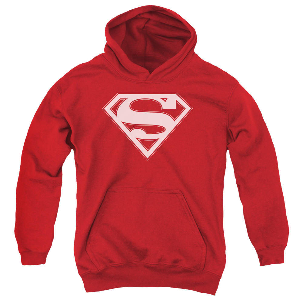 Superman Red & White Shield - Youth Hoodie Youth Hoodie (Ages 8-12) Superman