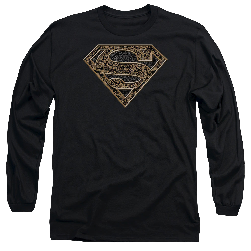 Superman Aztec Shield - Men's Long Sleeve T-Shirt Men's Long Sleeve T-Shirt Superman