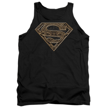 Black men's tank with Superman Aztec Shield graphic