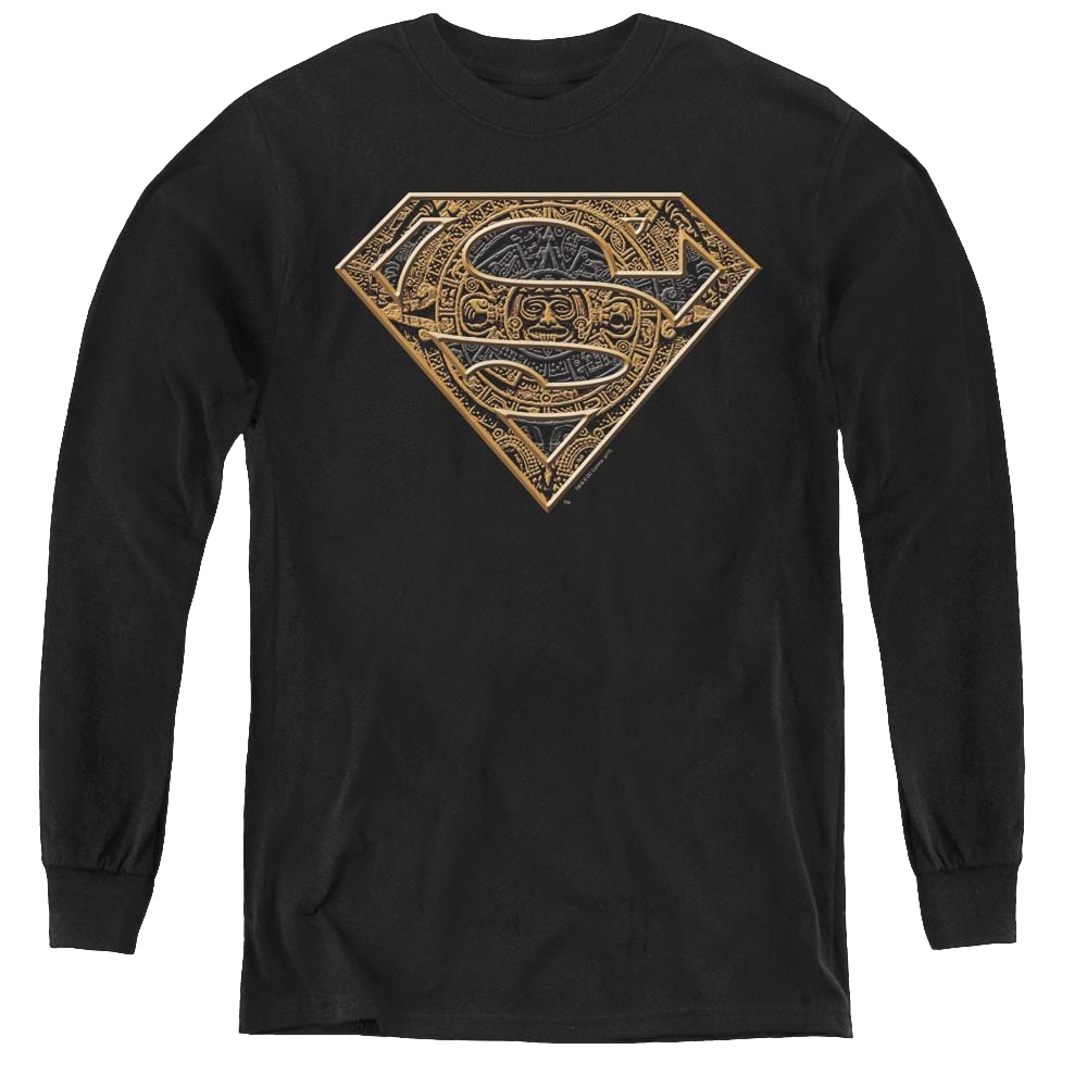 Superman Aztec Shield - Youth Long Sleeve T-Shirt Youth Long Sleeve T-Shirt Superman