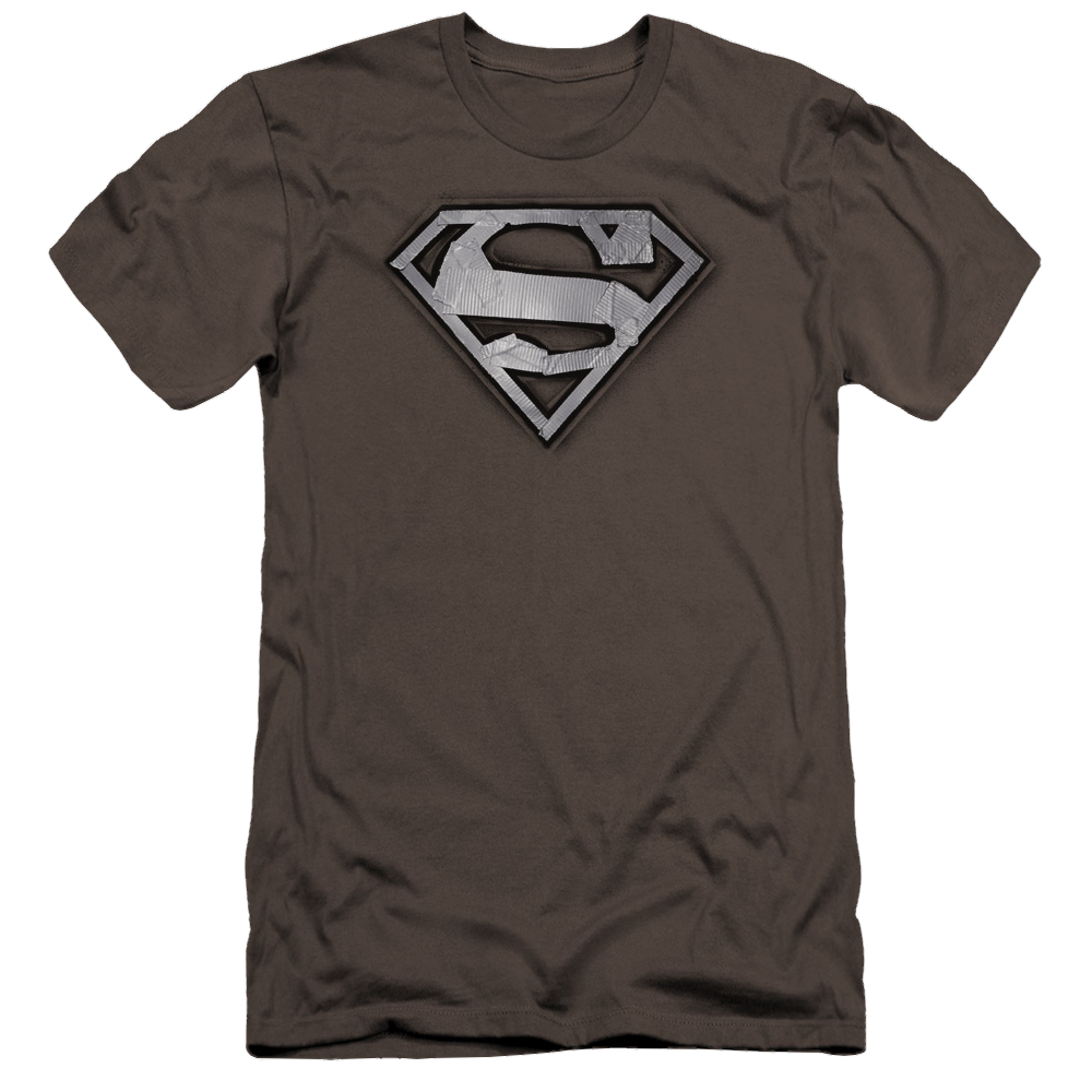 Superman Duct Tape Shield - Men's Premium Slim Fit T-Shirt Men's Premium Slim Fit T-Shirt Superman