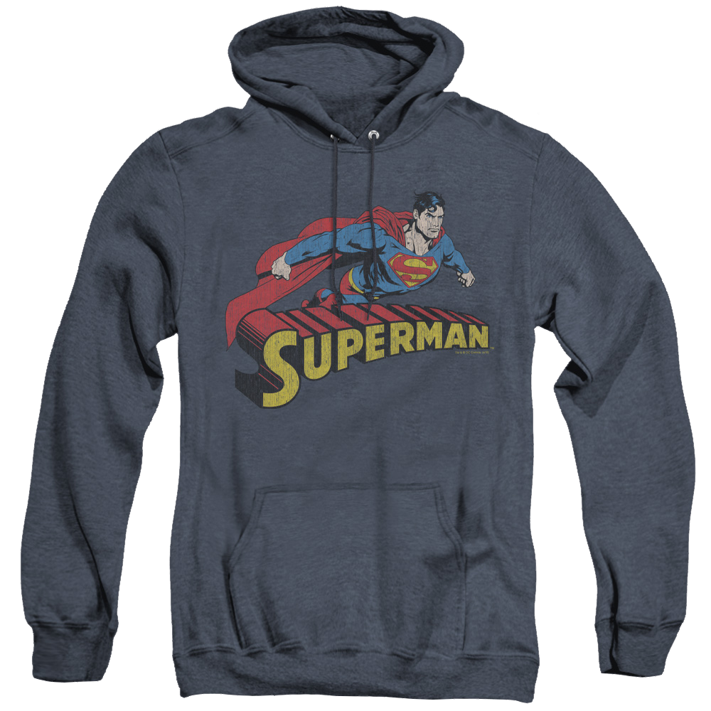 Superman Flying Over - Heather Pullover Hoodie Heather Pullover Hoodie Superman