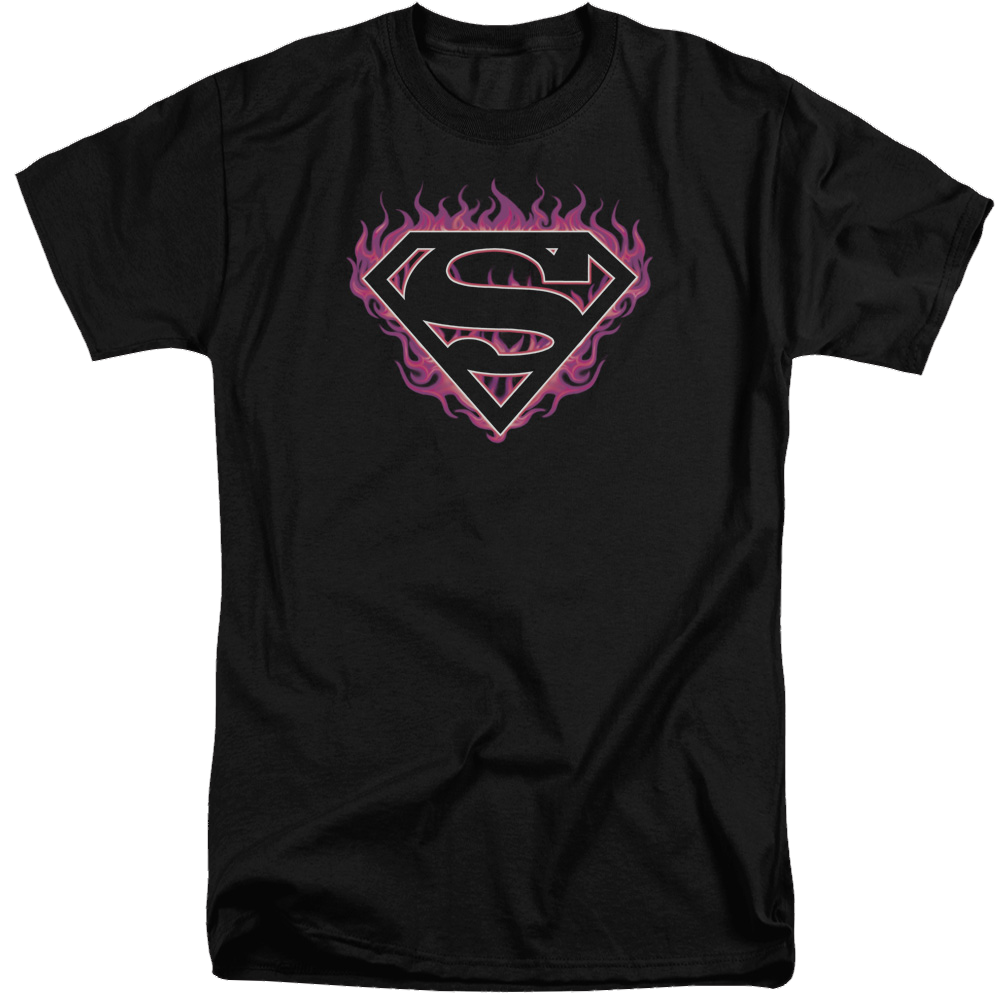Superman Fuchsia Flames - Men's Tall Fit T-Shirt Men's Tall Fit T-Shirt Superman
