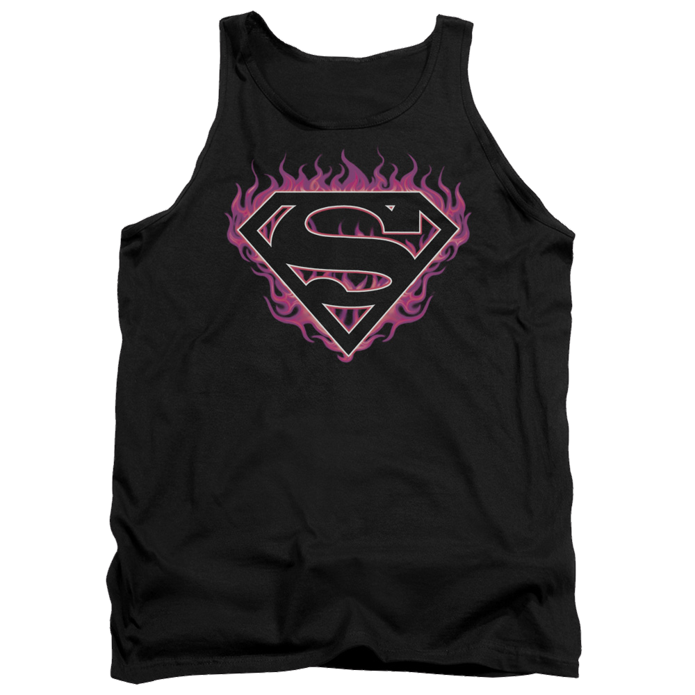 Superman Fuchsia Flames - Men's Tank Top Men's Tank Superman