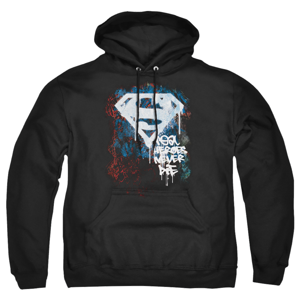 Superman Real Heroes Never Die - Pullover Hoodie Pullover Hoodie Superman