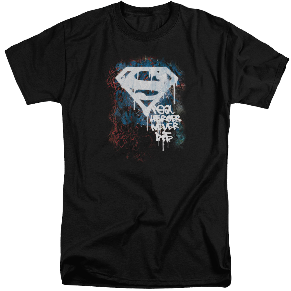 Superman Real Heroes Never Die - Men's Tall Fit T-Shirt Men's Tall Fit T-Shirt Superman