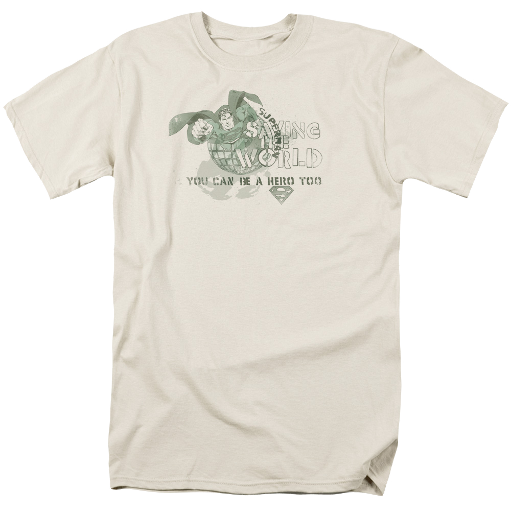 Superman Saving The World - Men's Regular Fit T-Shirt Men's Regular Fit T-Shirt Superman
