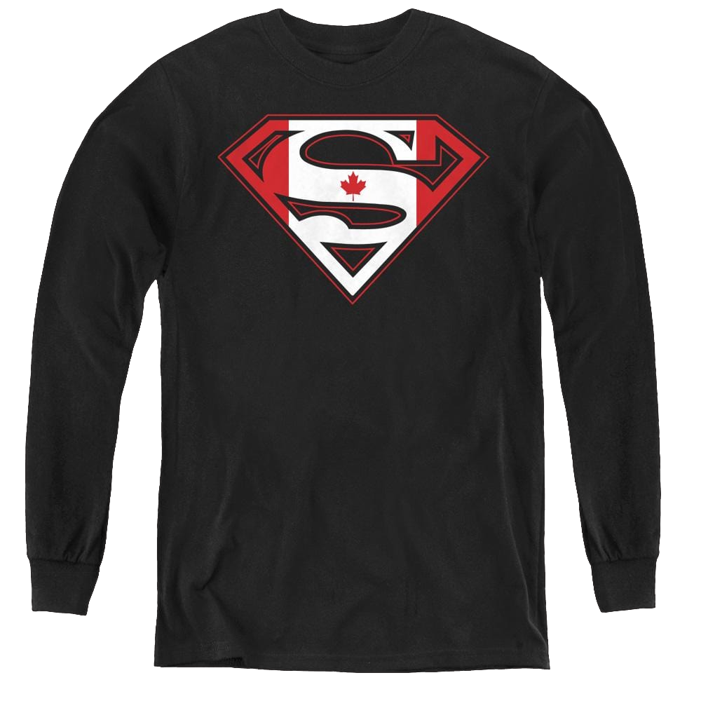 Superman Canadian Shield - Youth Long Sleeve T-Shirt Youth Long Sleeve T-Shirt Superman