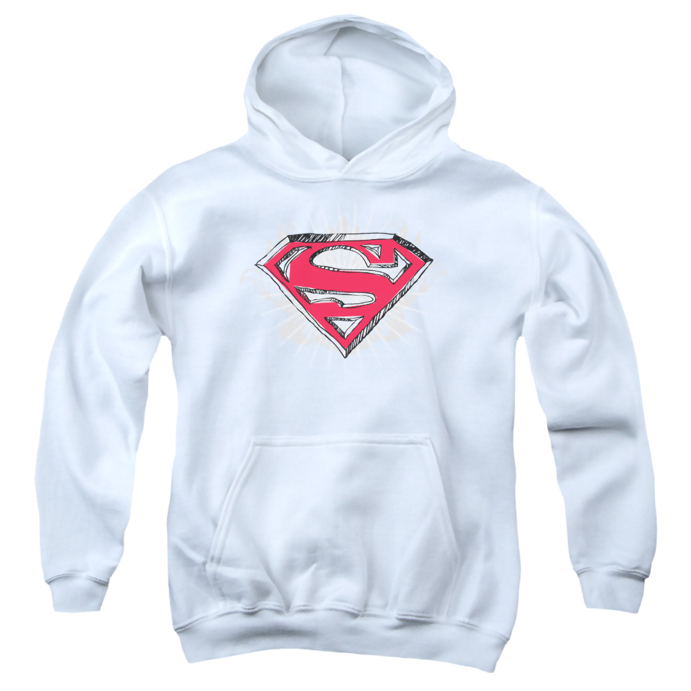 Superman Hastily Drawn Shield - Youth Hoodie Youth Hoodie (Ages 8-12) Superman