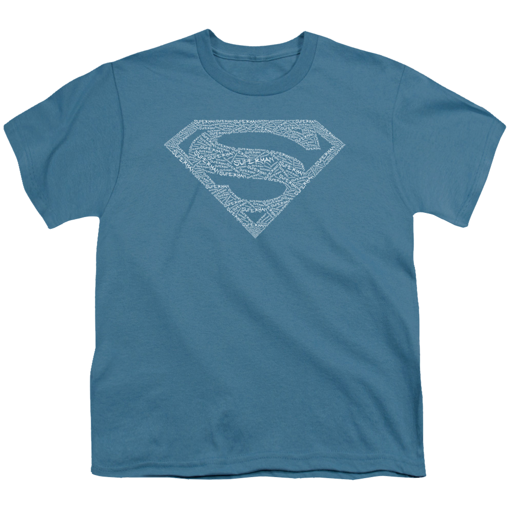 Superman Type Shield - Youth T-Shirt Youth T-Shirt (Ages 8-12) Superman