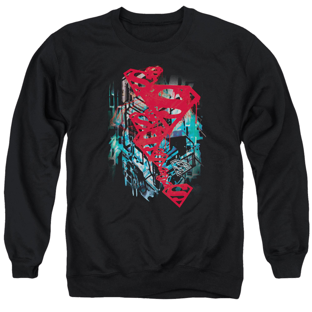 Superman Gritty - Men's Crewneck Sweatshirt Men's Crewneck Sweatshirt Superman