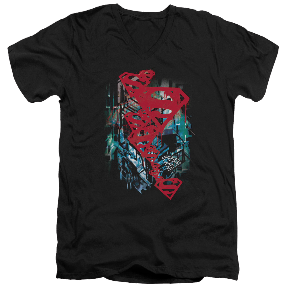 Superman Gritty - Men's V-Neck T-Shirt Men's V-Neck T-Shirt Superman