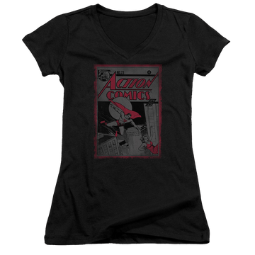 Superman Action Comics 23 - Juniors V-Neck T-Shirt Juniors V-Neck T-Shirt Superman