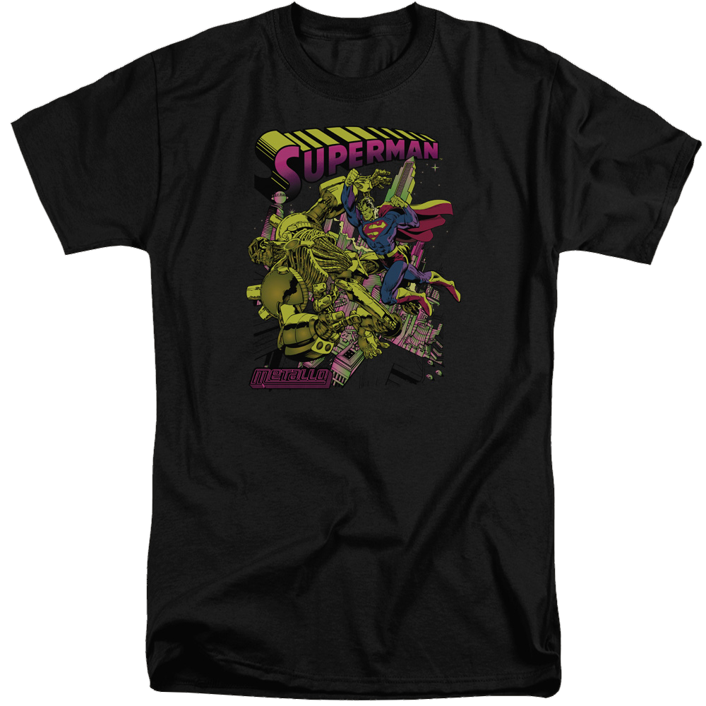 Superman Versus Metallo Blacklight - Men's Tall Fit T-Shirt Men's Tall Fit T-Shirt Superman