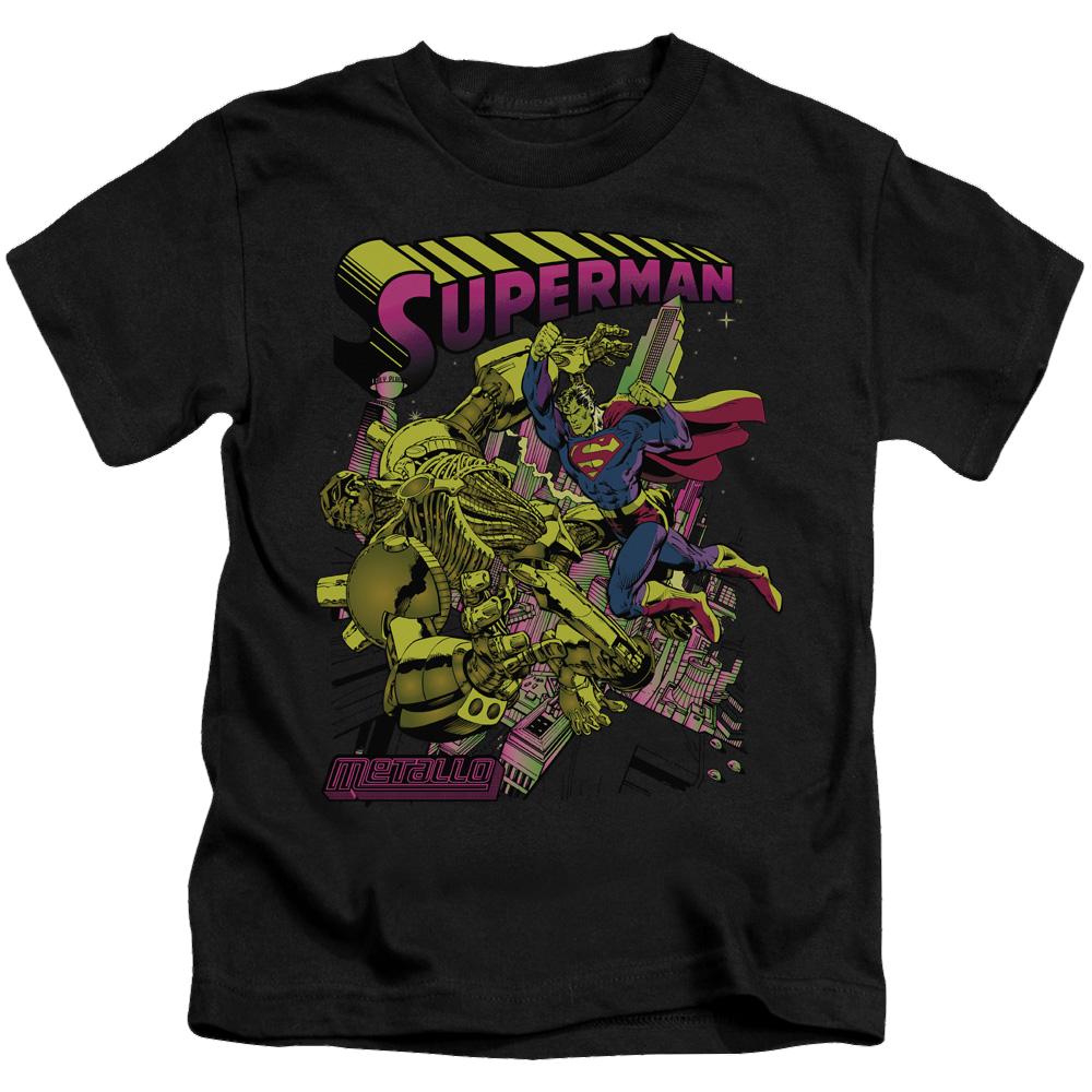 Superman Versus Metallo Blacklight - Kid's T-Shirt Kid's T-Shirt (Ages 4-7) Superman