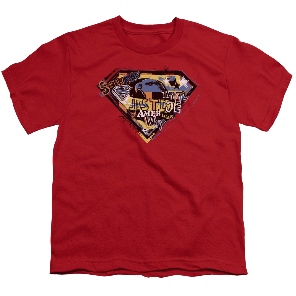 Superman American Way - Youth T-Shirt Youth T-Shirt (Ages 8-12) Superman