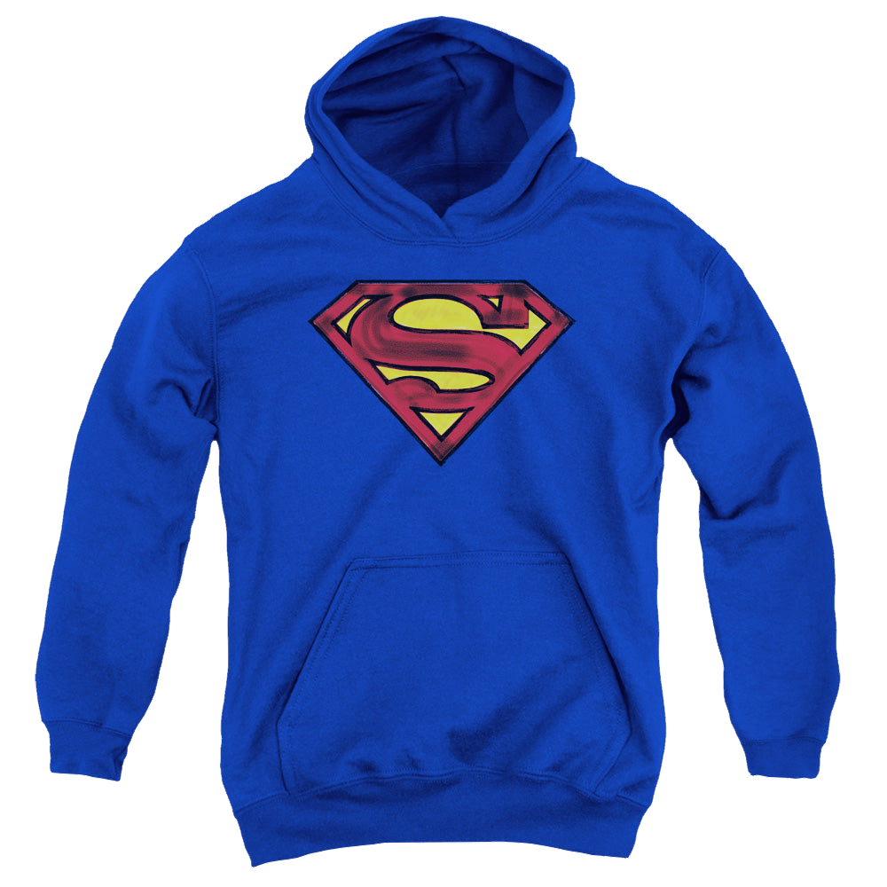 Superman Charcoal Shield - Youth Hoodie Youth Hoodie (Ages 8-12) Superman