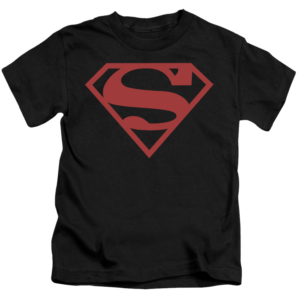 Superman Red On Black Shield - Kid's T-Shirt Kid's T-Shirt (Ages 4-7) Superman