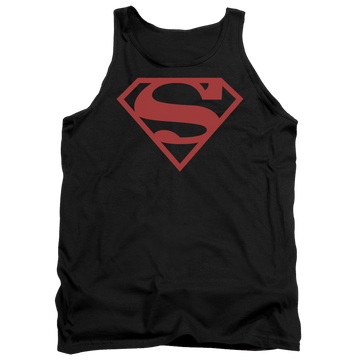 Black men's tank with Superman Red On Black Shield graphic