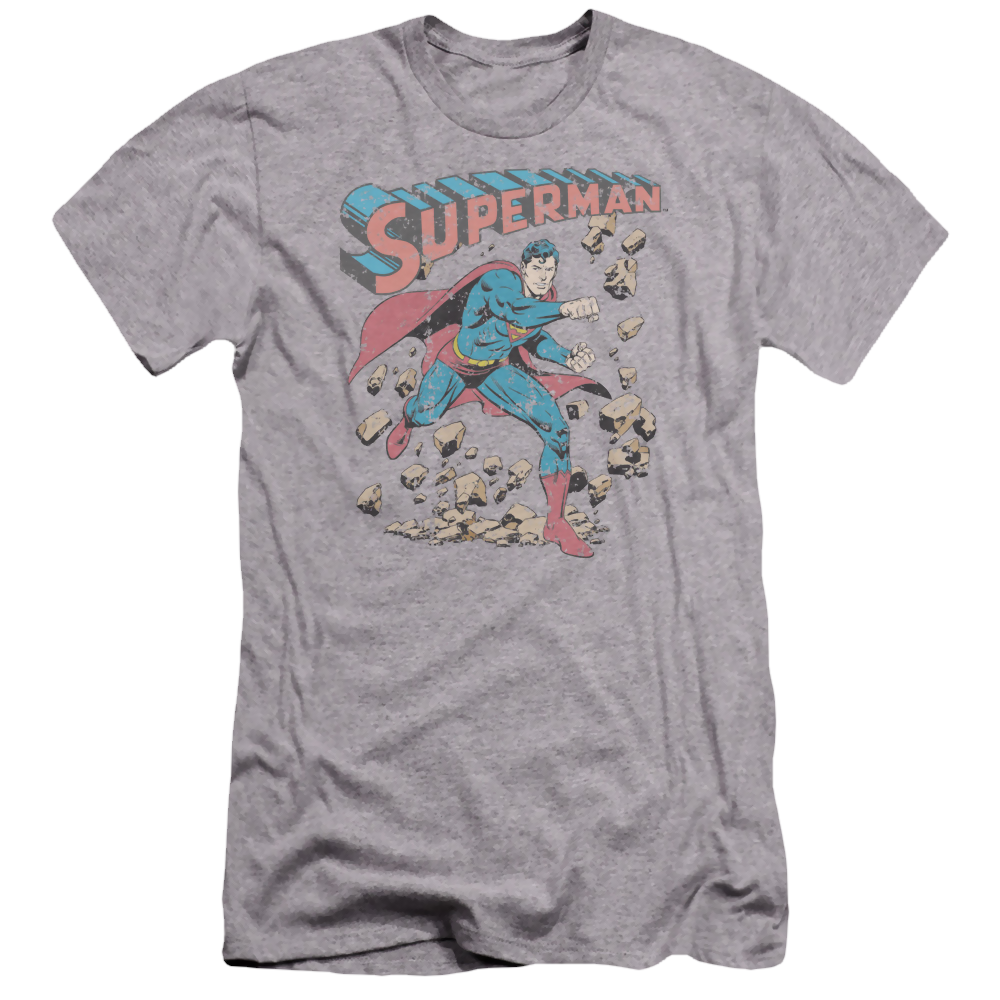 Superman Mad At Rocks - Men's Premium Slim Fit T-Shirt Men's Premium Slim Fit T-Shirt Superman