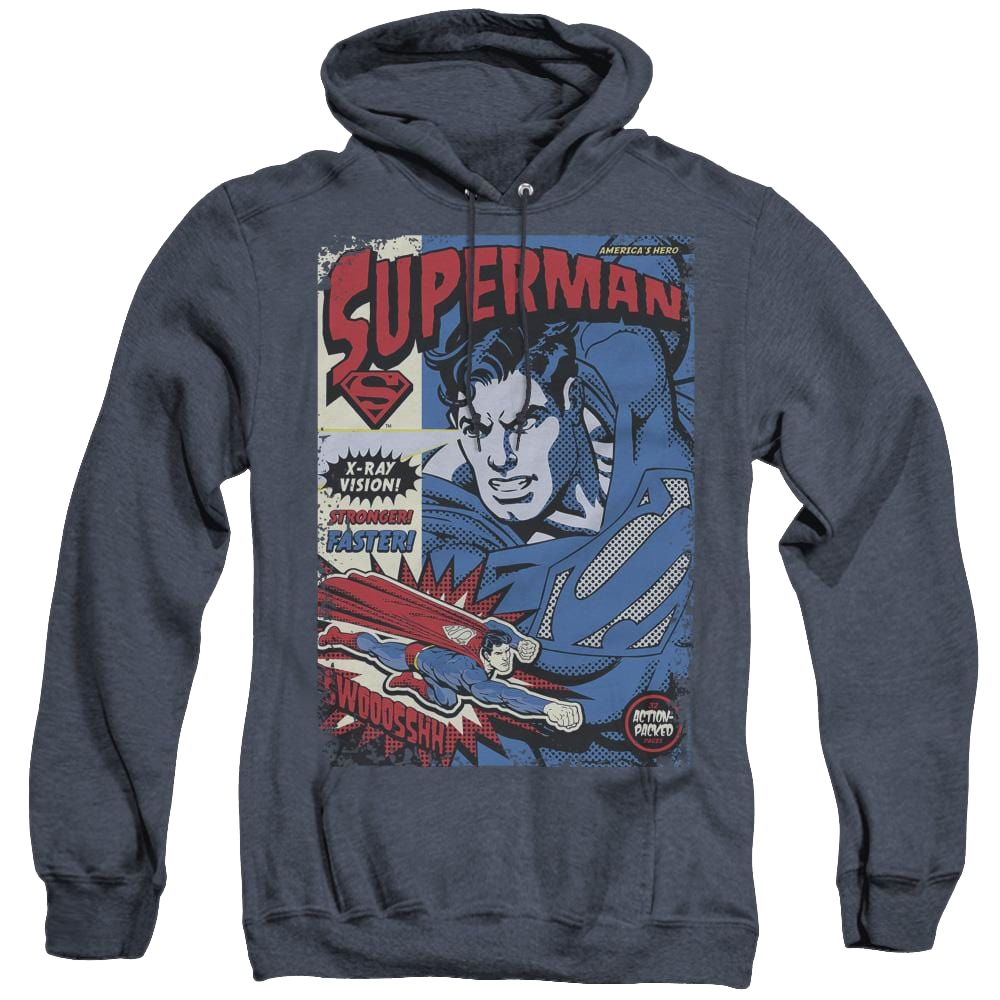Superman Action Packed - Heather Pullover Hoodie Heather Pullover Hoodie Superman
