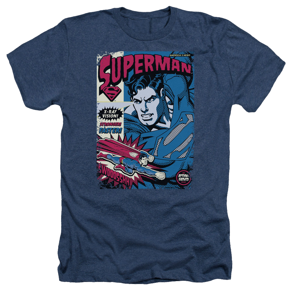 Superman Action Packed - Men's Heather T-Shirt Men's Heather T-Shirt Superman