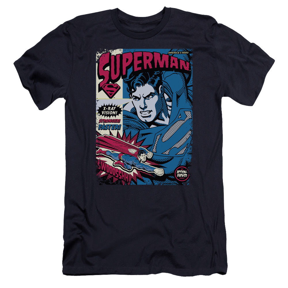 Superman Action Packed - Men's Premium Slim Fit T-Shirt Men's Premium Slim Fit T-Shirt Superman